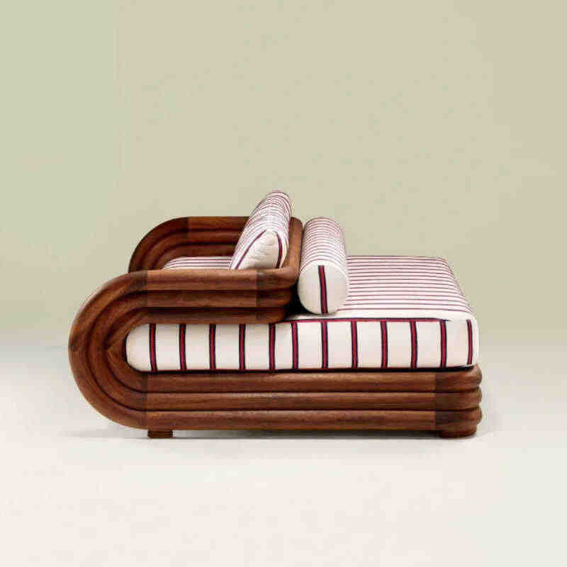 Modern Minimalist Double-Sided Solid Wood Sofa Lounge Chair, Designer High-End Hotel/Club/Villa Accent Piece