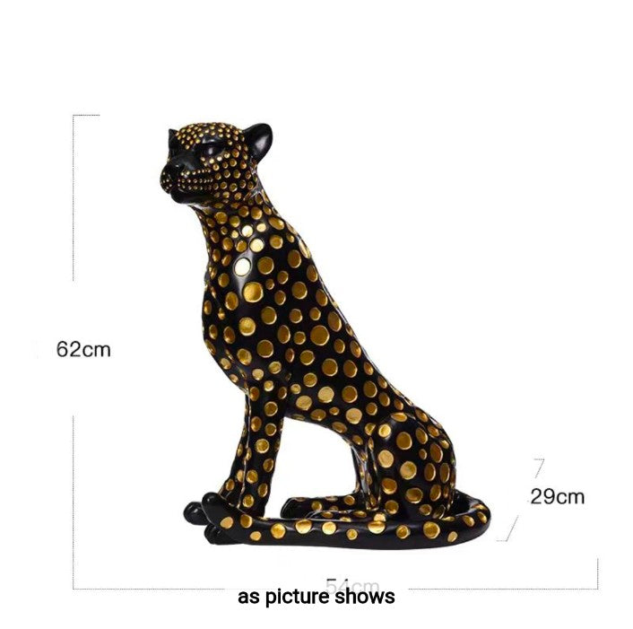 entryway sculpture big leopard home decor accent, living room/entryway decoration. Luxurious gold leopard
