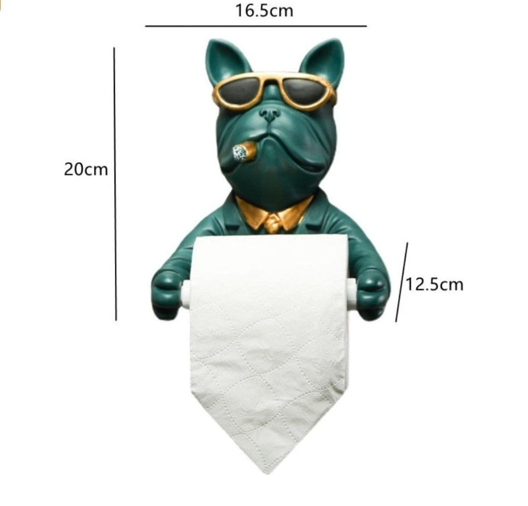 Toilet paper holder, french bulldog resin Toilet paper holder, cool dog product, bathroom decor, unique design handmade craft, home decor