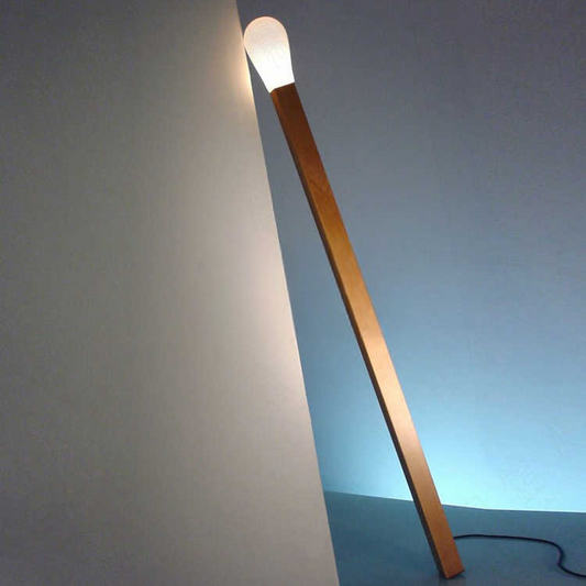 Matchstick Creative Floor Lamp, Minimalist Solid Ash Standing Light, Lean-to Design for Lobby, Showroom, Event, White