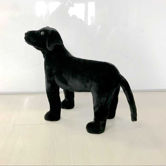 Large Black Labrador Plush Dog Toy – Realistic Stuffed Animal, Soft Doll for Boys & Girls, Birthday Gift, Room Seat Decoration