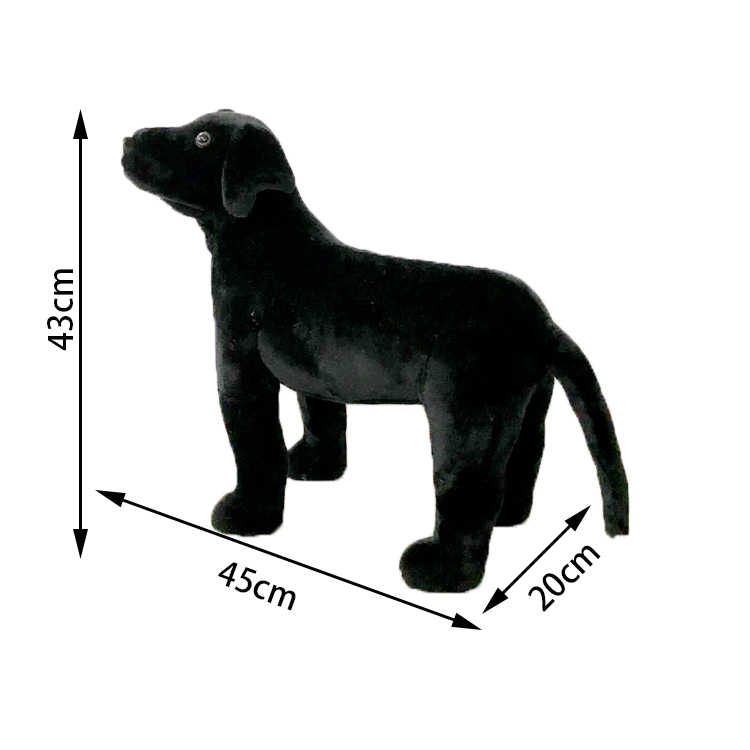Large Black Labrador Plush Dog Toy – Realistic Stuffed Animal, Soft Doll for Boys & Girls, Birthday Gift, Room Seat Decoration