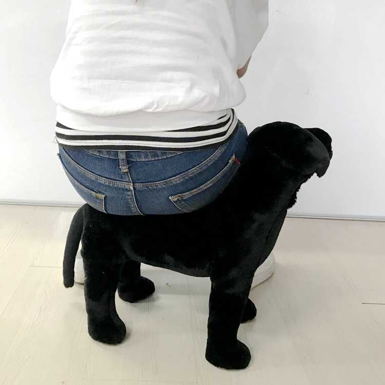 Large Black Labrador Plush Dog Toy – Realistic Stuffed Animal, Soft Doll for Boys & Girls, Birthday Gift, Room Seat Decoration