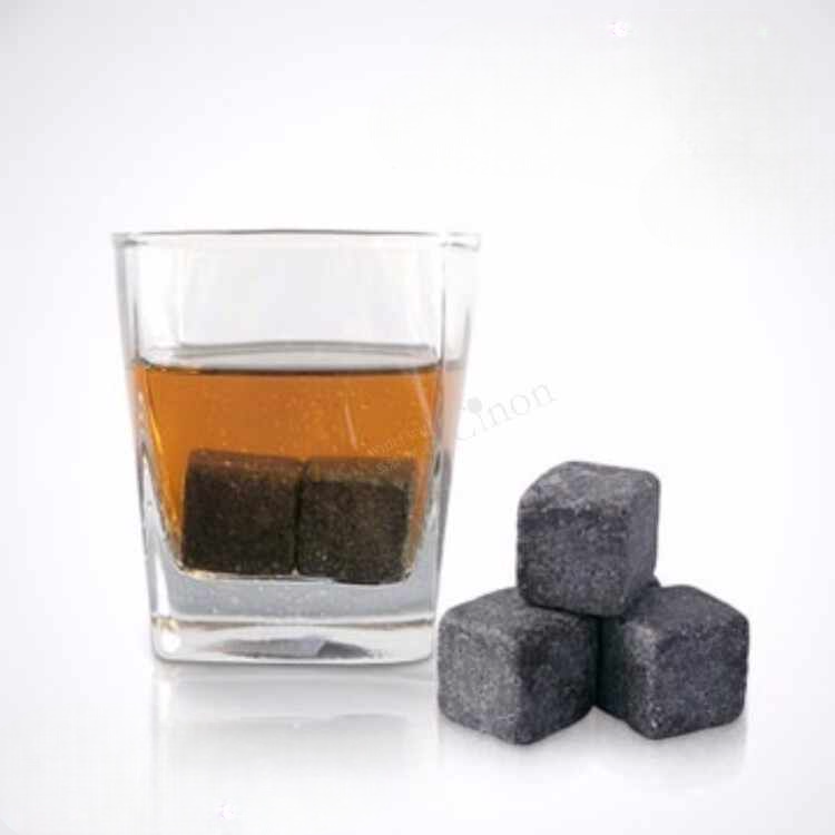 Whisky Stones Set of 9 – Reusable Chilling Rocks for Whiskey, Bourbon, Spirits & Wine with Velvet Storage Pouch, No Dilution Ice Alternative