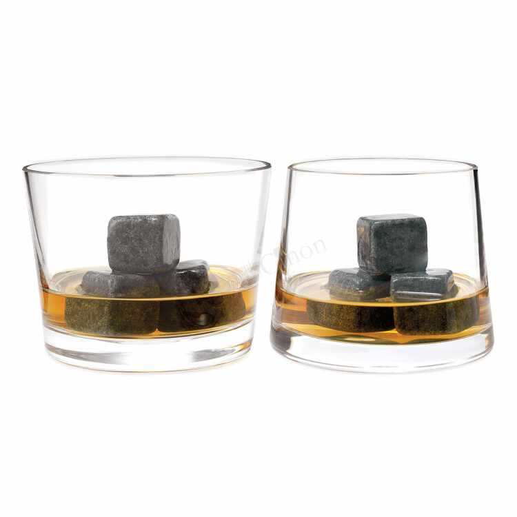 Whisky Stones Set of 9 – Reusable Chilling Rocks for Whiskey, Bourbon, Spirits & Wine with Velvet Storage Pouch, No Dilution Ice Alternative