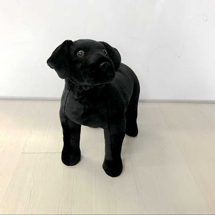 Large Black Labrador Plush Dog Toy – Realistic Stuffed Animal, Soft Doll for Boys & Girls, Birthday Gift, Room Seat Decoration