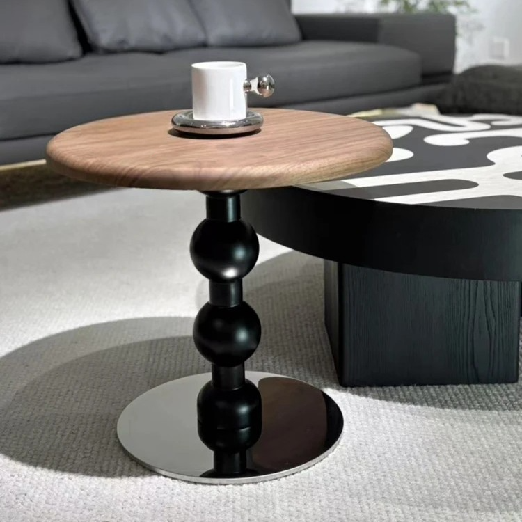 Vintage Round Coffee Table Set, Artistic Designer Center Table Combo for Modern Living Room and Lounge