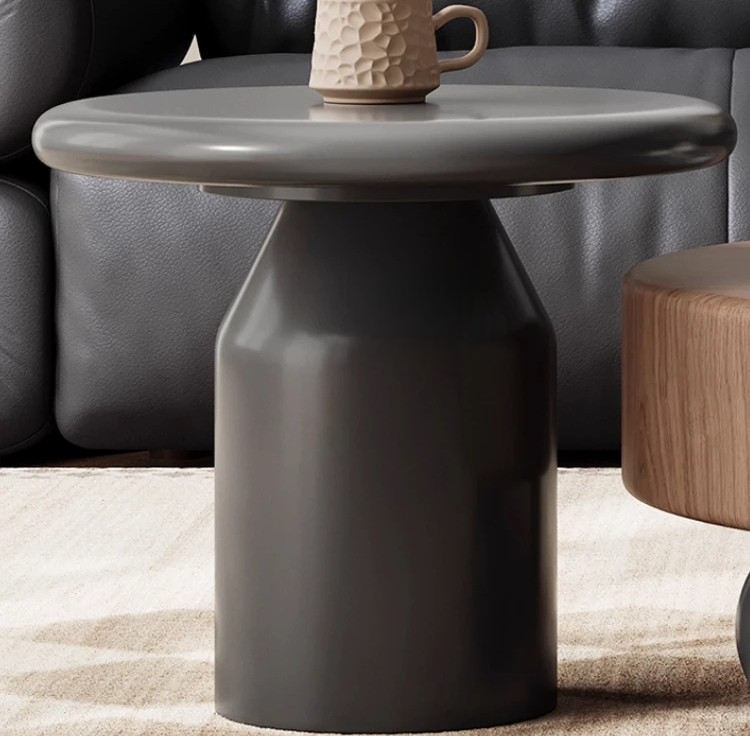 Antique Marble End Table Set, Designer Creative Luxury Round Coffee Table for Elegant Living Room Centerpiece