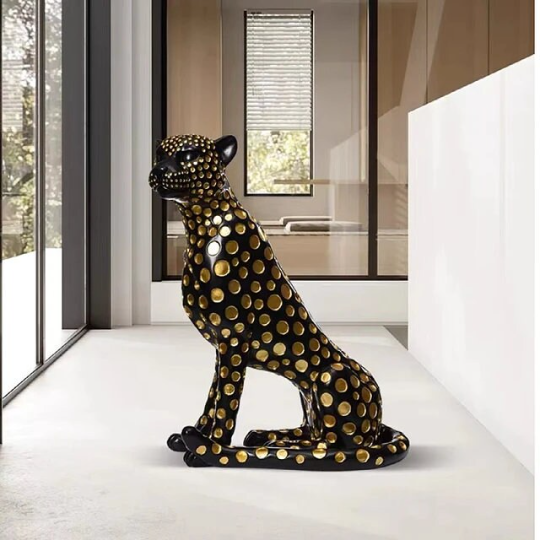 home decor accent leopard modern decor leopard Nordic Style Gentleman Side interior decor, Animal Home Decor Sculpture, luxury leopard Statue