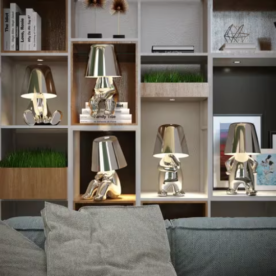 Modern led table lamp 5 pcs set Dimmable Touch Control portable battery bar wireless cordless Little Golden Man Rechargeable metal light