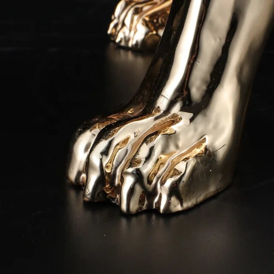 Lion decor statue exotic gold ellectroplated metal 93*42 cm big nordic Gentleman Side interior decor, Animal Sculpture, luxury lion Statue