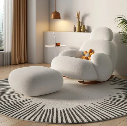 Recliner Sofa Rocking Chair Living Room Furniture Arm Chaise Leisure Lounge Chair Living Room Modern Leisure Sofa Chairs with soft table