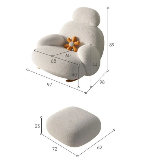 Recliner Sofa Rocking Chair Living Room Furniture Arm Chaise Leisure Lounge Chair Living Room Modern Leisure Sofa Chairs with soft table