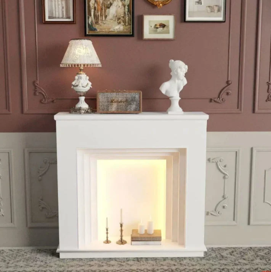 French Fireplace Decorative Cabinet luxury console table living room Simple Living Room Entrance Cabinet Bedroom Shelves