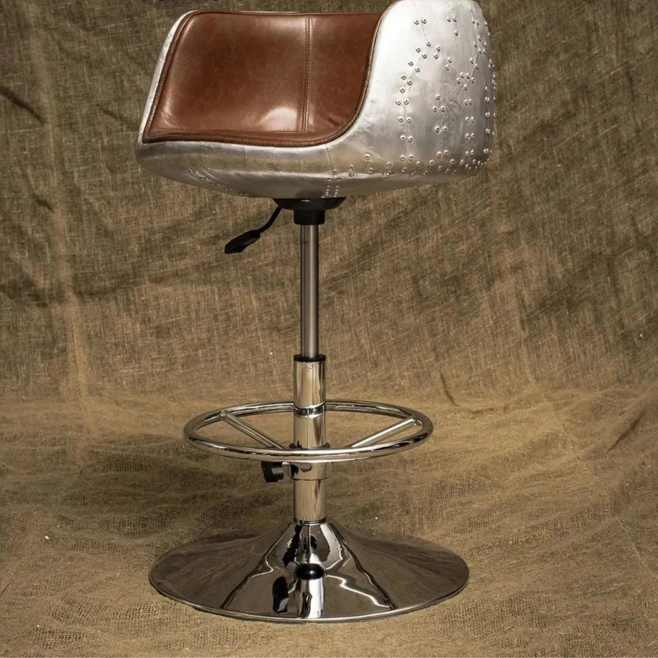 aviation chair, Revolving Chair, Bar Stool, Retro Furniture, Vintage Metal Chair