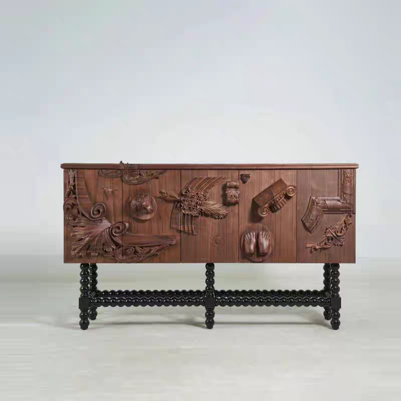 European Sideboard handcarved solid wood TV cabinet