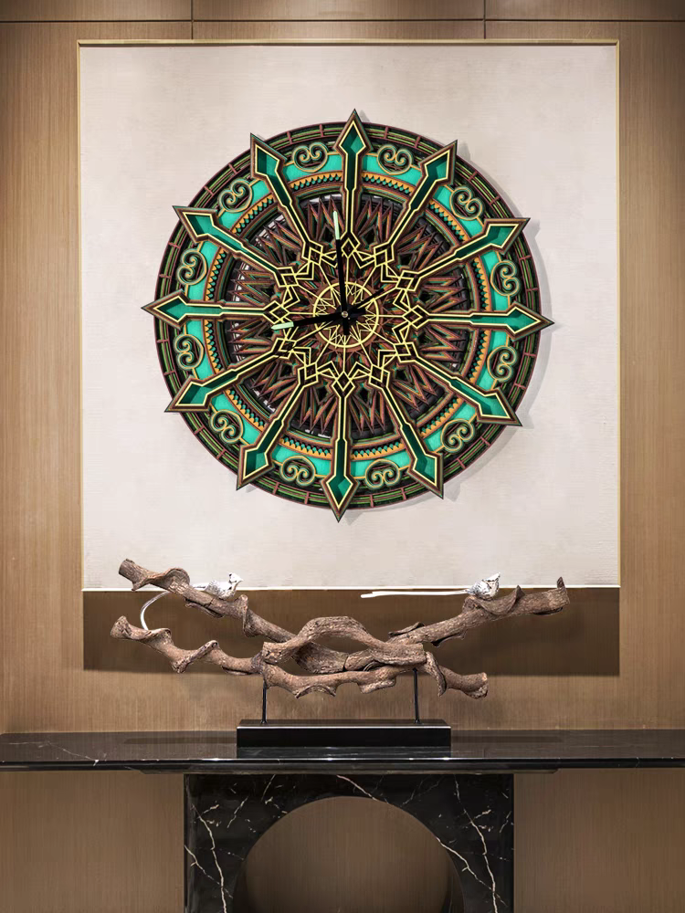 The Royal Nautical ship steering carved clock diameter 50 cm