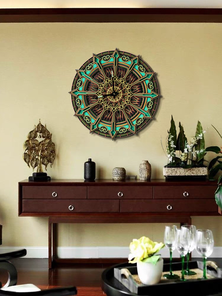 The Royal Nautical ship steering carved clock diameter 50 cm