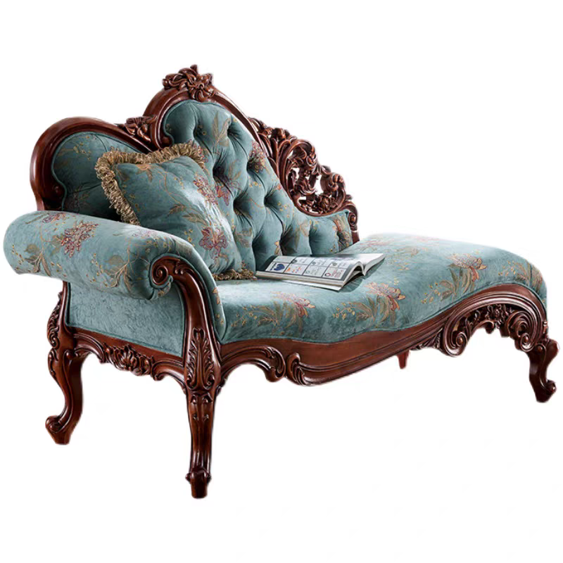 Royal European style hand carved solid wood sofa couch