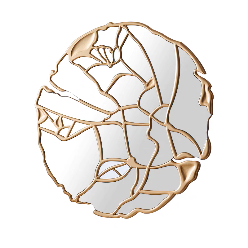 Wall decor 90 cm big leaf design mirror, luxury dining room/bedroom/living room home decor accent