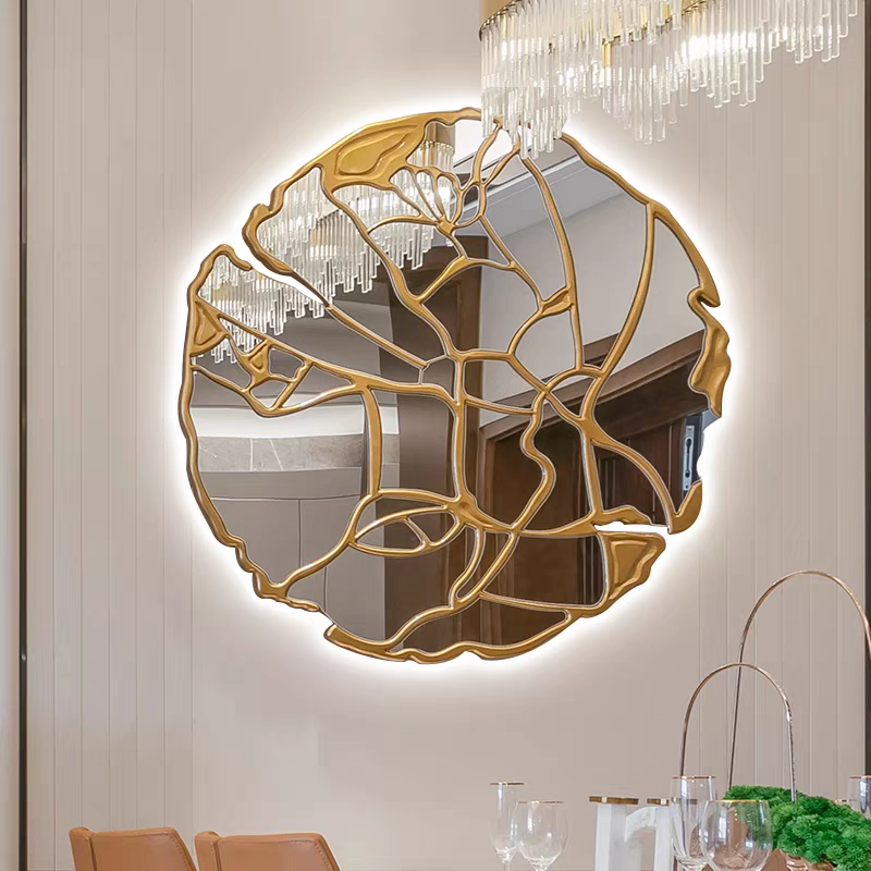Wall decor 90 cm big leaf design mirror, luxury dining room/bedroom/living room home decor accent