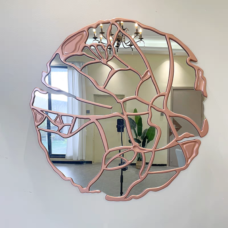 Wall decor 90 cm big leaf design mirror, luxury dining room/bedroom/living room home decor accent