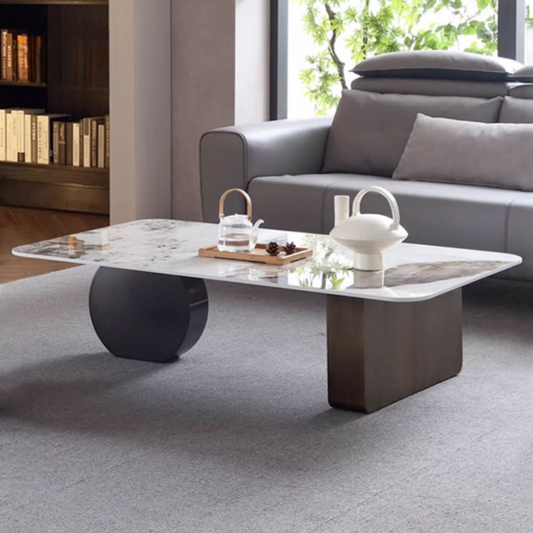 Minimalist Rectangular Sintered Stone Coffee Table, Modern Designer Small Living Room Center Table