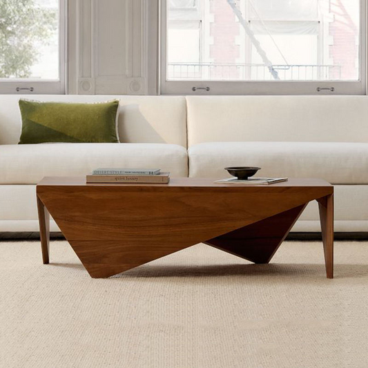 Popular Minimalist Solid Wood Coffee Table, Creative Modern Rectangular Center Table for Small Living Room