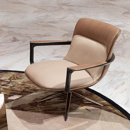 Modern Single Armchair, Designer Swivel Sofa Chair for Living Room and Bedroom, Contemporary Upholstered Comfy Accent Seat