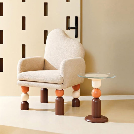 Teddy Velvet Leisure Chair, Contemporary Ash Wood Armchair for Living Room or Bedroom, Soft Upholstered Single Sofa Accent Chair