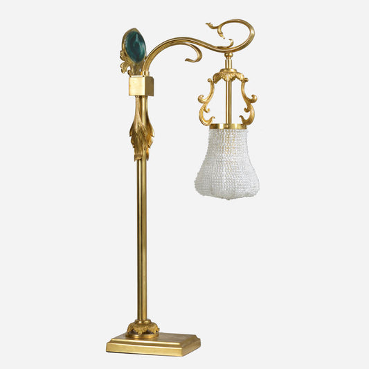 Classical Bronze and Crystal Desk Lamp, Luxury LED Table Lighting for Restaurant, Hotel & Home