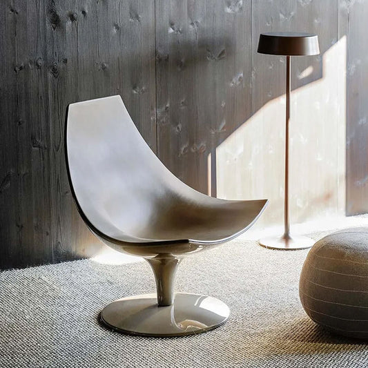 Modern Fiberglass Sculptural Sofa Chair, Designer Single Leisure Accent for Living Room, Bedroom, & Dressing Area
