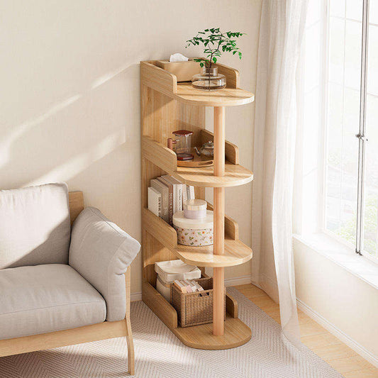 Modern Luxurious Wooden Bedside Table Mini Storage Rack for Bedroom, Living Room, Home Hotel, Multi-Tier Corner Nightstand