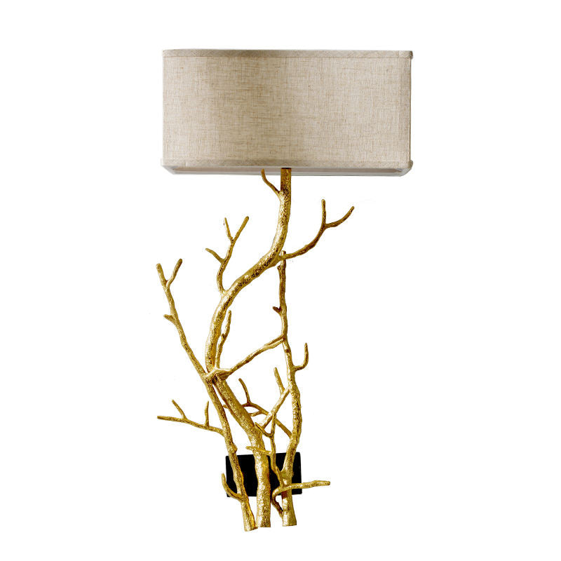 Modern Bronze Tree Branch Wall Lamp, Gold Decor Brass Crystal LED Wall Sconce for Living Room, Bedroom, Home Office