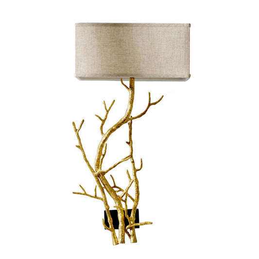 Modern Bronze Tree Branch Wall Lamp, Gold Decor Brass Crystal LED Wall Sconce for Living Room, Bedroom, Home Office