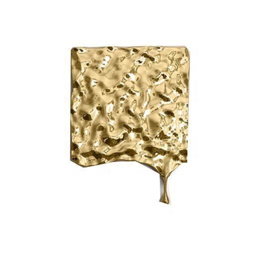 Gold Abstract Rectangle Metal Wall Art – Modern Creative Hanging Panel, Large Decorative Metal Sculpture for Living Room Home Decor