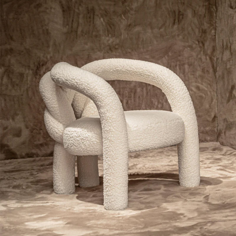 Modern Velvet Vanity Chair, Sculptural Fiberglass Accent Seat for Bedroom and Living Room, Ergonomic High Density Sponge Upholstery