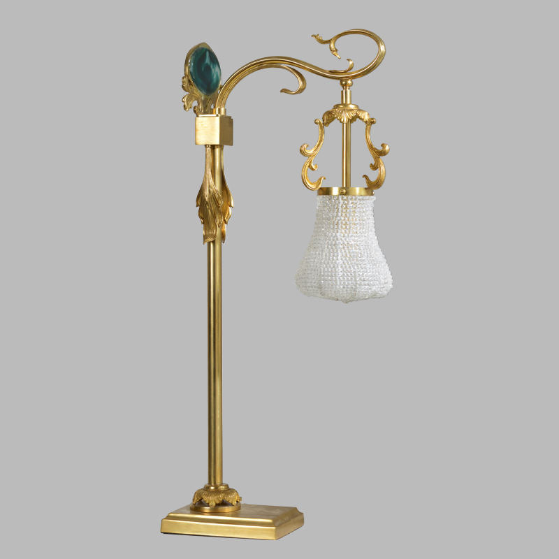 Classical Bronze and Crystal Desk Lamp, Luxury LED Table Lighting for Restaurant, Hotel & Home