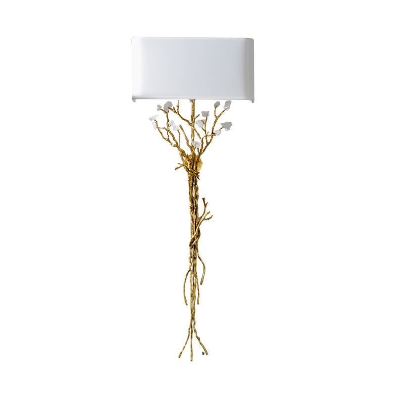 Tree Branch Wall Sconce Light, Decorative Crystal and Bronze Forest LED Lamp for Hotel, Home, and Villa Hallway Accent