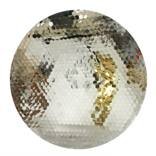 Modern Electroplated Stainless Steel Circular Wall Mirror – Hexagon Pattern Metal Art, Custom Large Decorative Wall Hanging for Living Room, Office, Restaurant