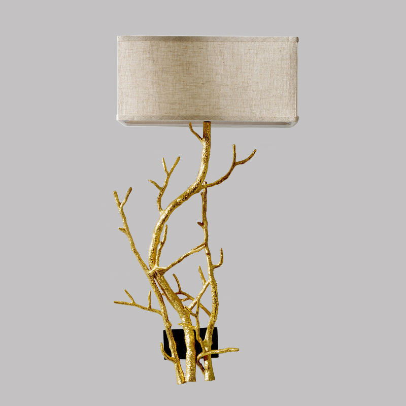 Modern Bronze Tree Branch Wall Lamp, Gold Decor Brass Crystal LED Wall Sconce for Living Room, Bedroom, Home Office