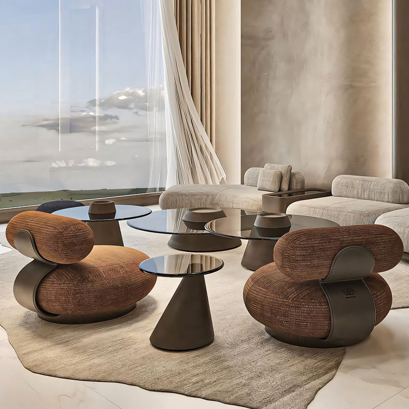 Stylish Metal & Solid Wood Teddy Velvet Negotiation Chair, Modern Fabric Upholstered Single Accent Chair for Reception Rooms