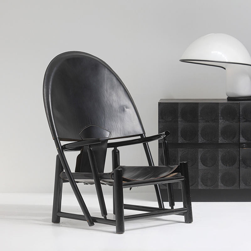 High-Quality Saddle Leather Lounge Chair, Modern Solid Wood Armchair for Living Room, Classic Statement Accent Chair