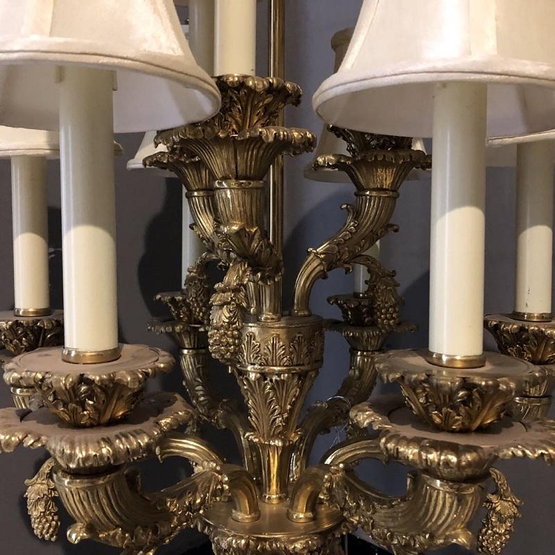 Luxury Gold Marble Table Lamp, Classical Design with Multi-Arm Green Stone and Bronze, Villa Beside Stand