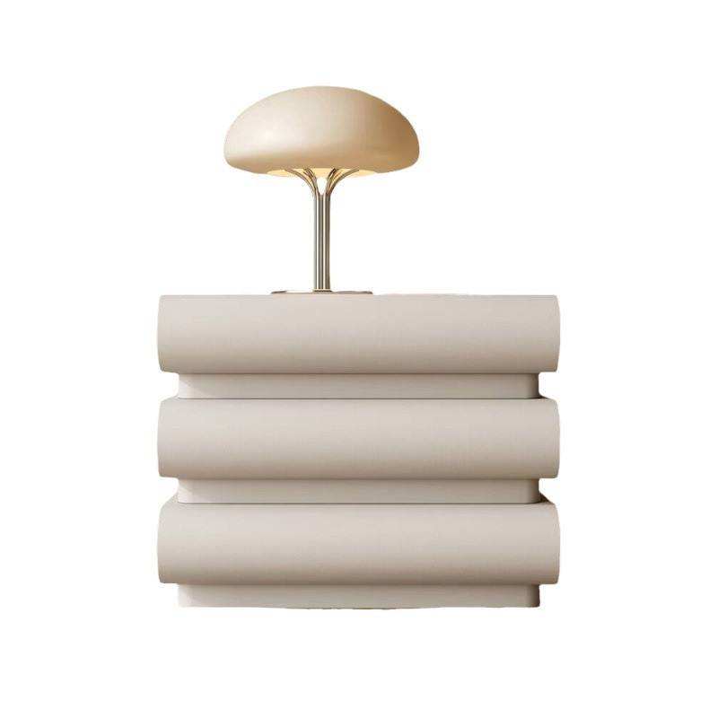 Modern Bedside Table, Luxury Round-Edge Nightstand with Two or Three Drawers, Smart Home Storage Furniture for Bedroom