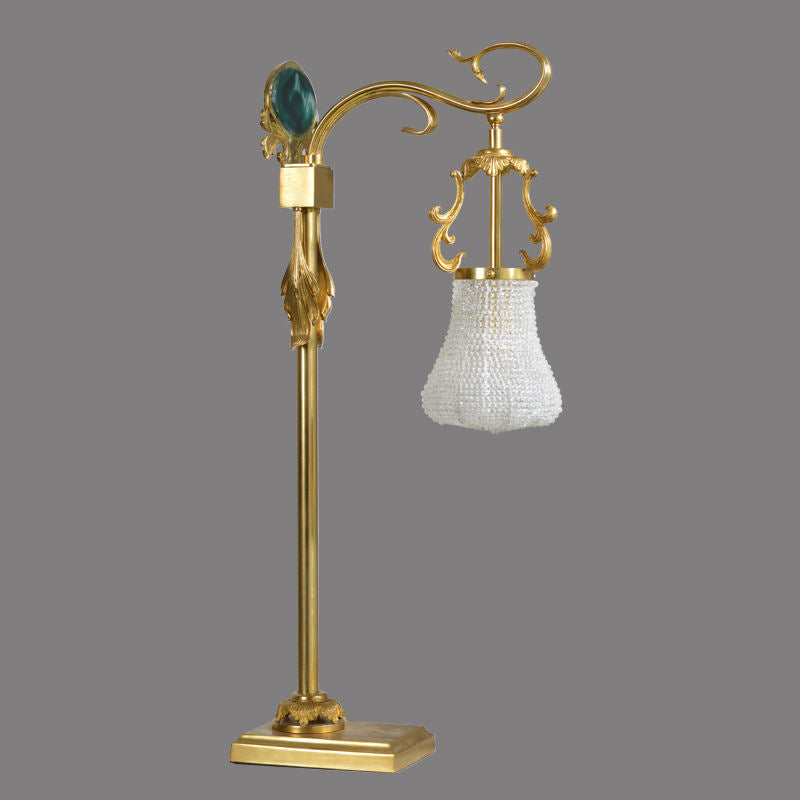 Classical Bronze and Crystal Desk Lamp, Luxury LED Table Lighting for Restaurant, Hotel & Home