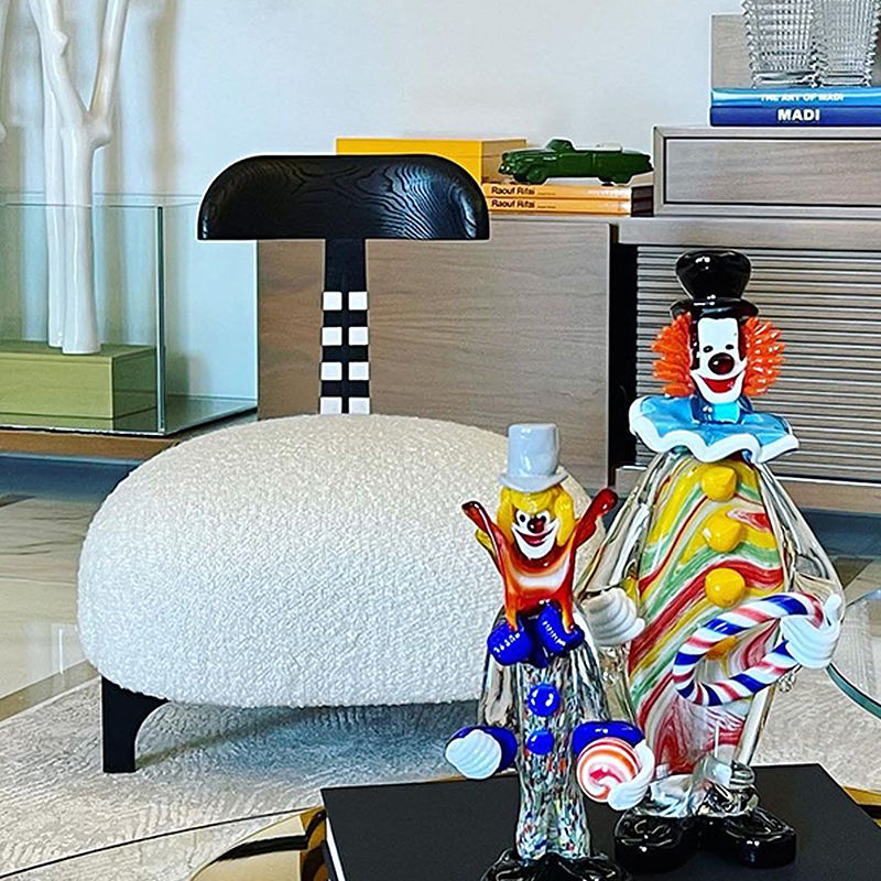 Creative Giraffe-Shaped Velvet Accent Chair, Modern Teddy Upholstered Negotiation Chair for Hotel Lobby, Hardware & Solid Wood Frame