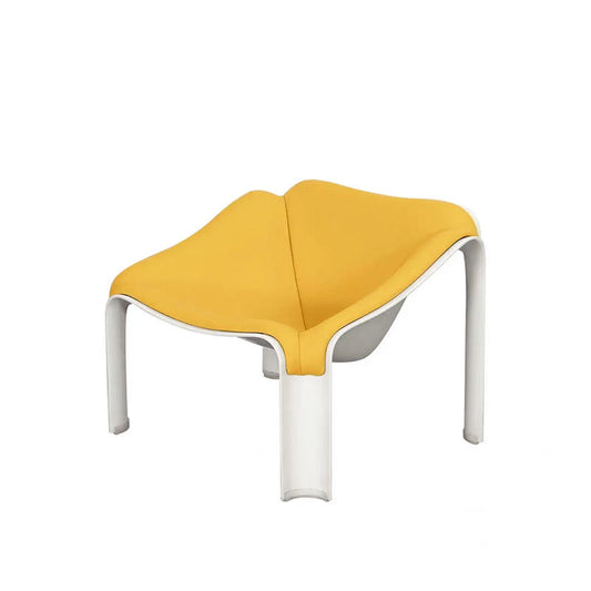 Unique Fiberglass Velvet Leisure Chair, Modern Sculptural Accent Chair for Bedroom and Living Room, Creative Square Single Sofa