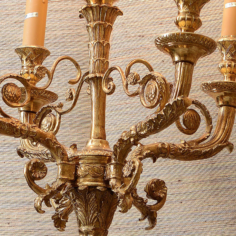 Louis Style Angel Wall Sconce, Luxury Gilt Bronze Antique Brass 6-Light LED Wall Lamp for Palace, Hotel, or Classic Hall