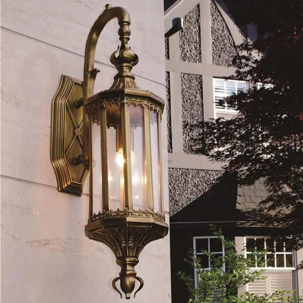 Antique Bronze Outdoor Wall Lantern, Classical LED Exterior Light for Villa, Courtyard, Home, and Hotel Entrance Decoration